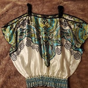 NWOT open shoulder BoHo Top